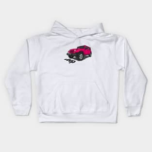 Jeep Wrangler - Pink Kids Hoodie